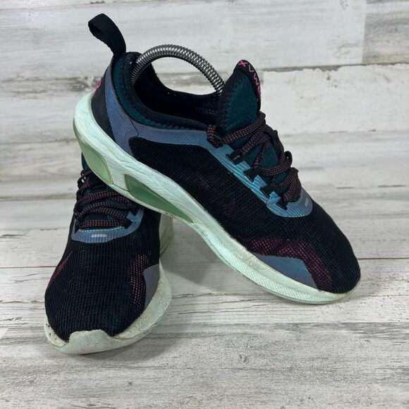 Nike  Womens Air Max Fly‎ Low Top Running Shoes Black Fuchsia Teal Mint Size 8.5 - Picture 6 of 7